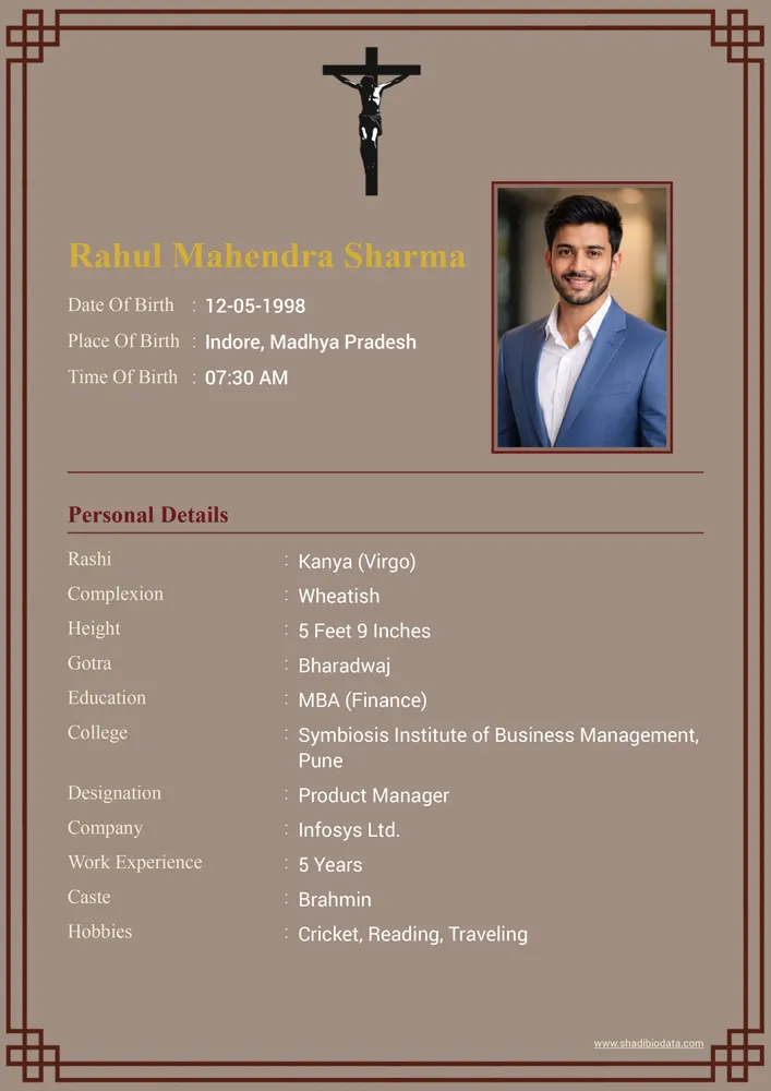 Template Fourty Two — marriage biodata template Christian
