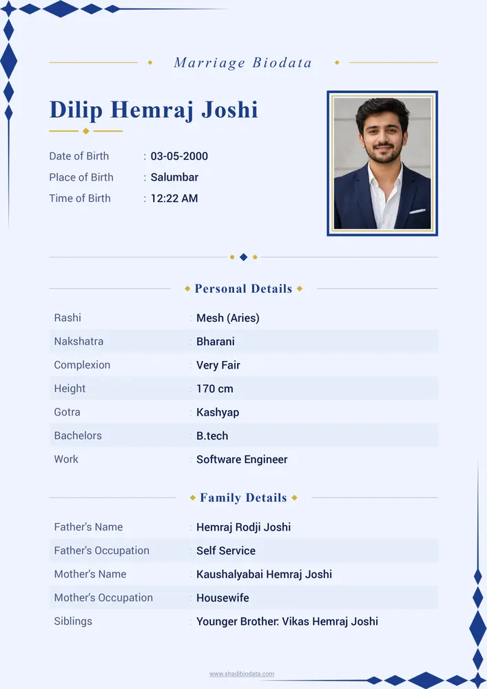 Template Sixty Six — marriage biodata template Neutral